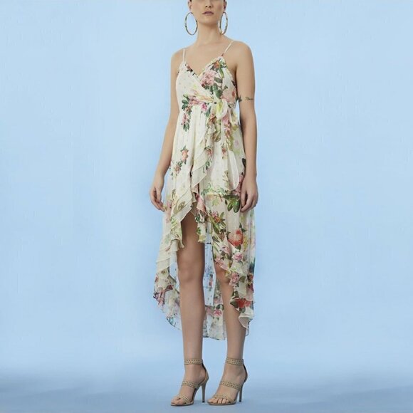 Rococo Sand Astral Gold Star Sleeveless High Low Wrap Dress NWT Size Small - Picture 6 of 17